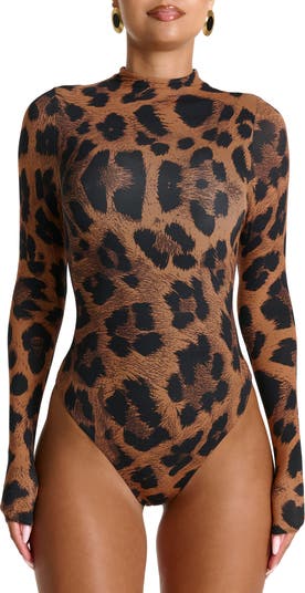 Leopard Print Long Sleeve Body-Con Minidress