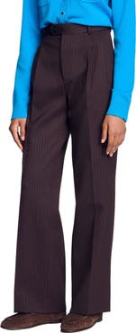 SANDRO Striped straight-leg trousers