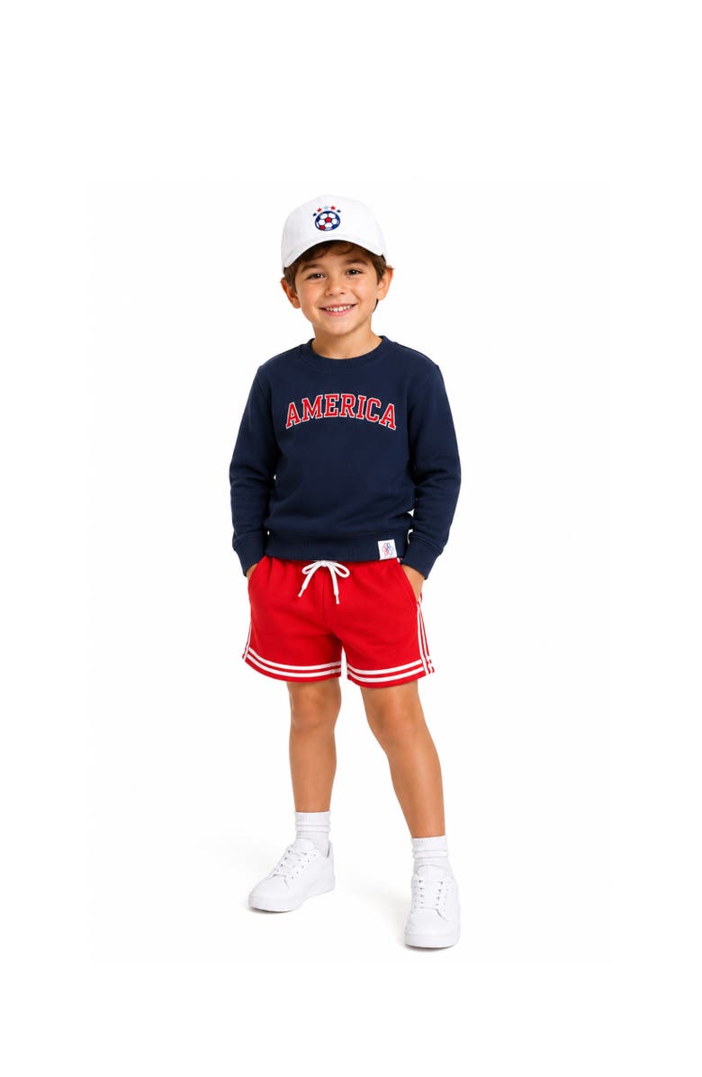 Bits & Bows USA Soccer Baseball Hat, Alternate, color, White