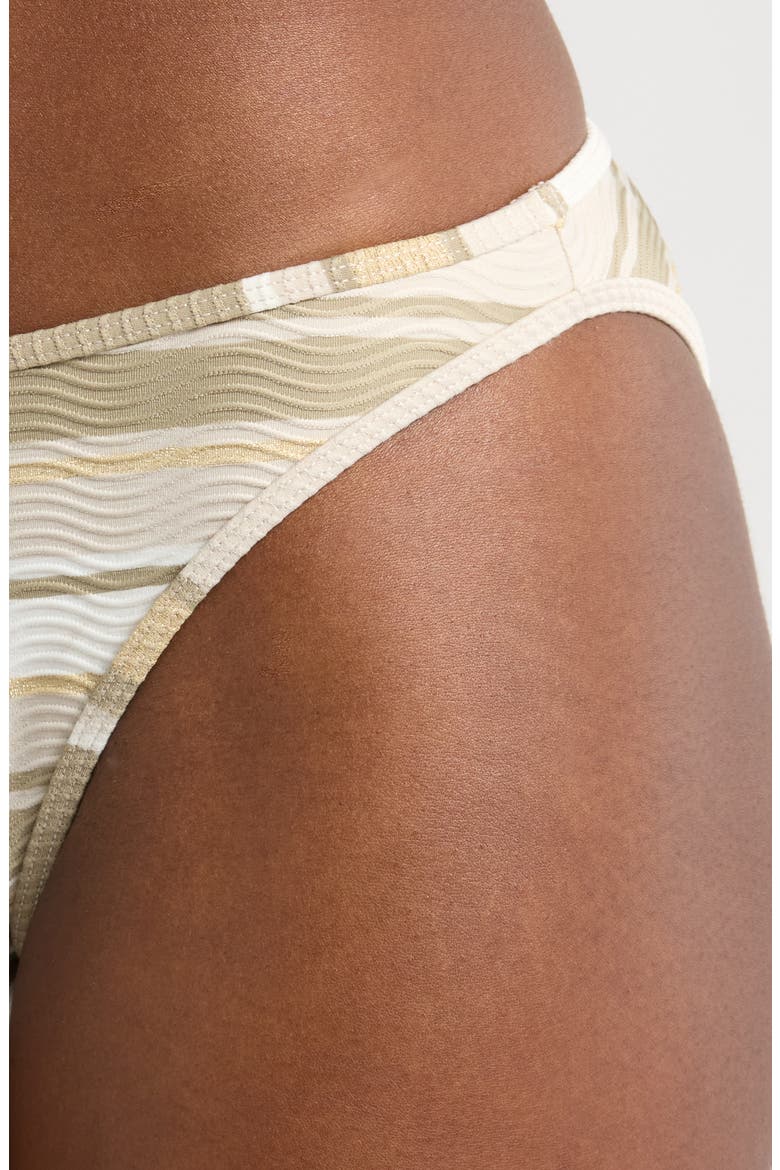 Isla Metallic Stripe Bikini Bottoms, Alternate, color, SANDSTONE STRIPE