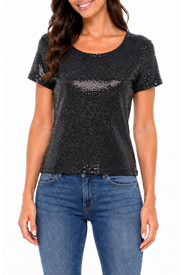 Sequin T-Shirt, Alternate, color, BLACK