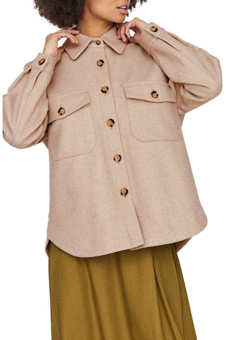 Ally Shirt Jacket, Main, color, SILVER MINK