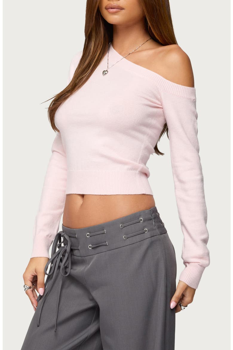 Mayson One-Shoulder Sweater, Alternate, color, LIGHT-PINK