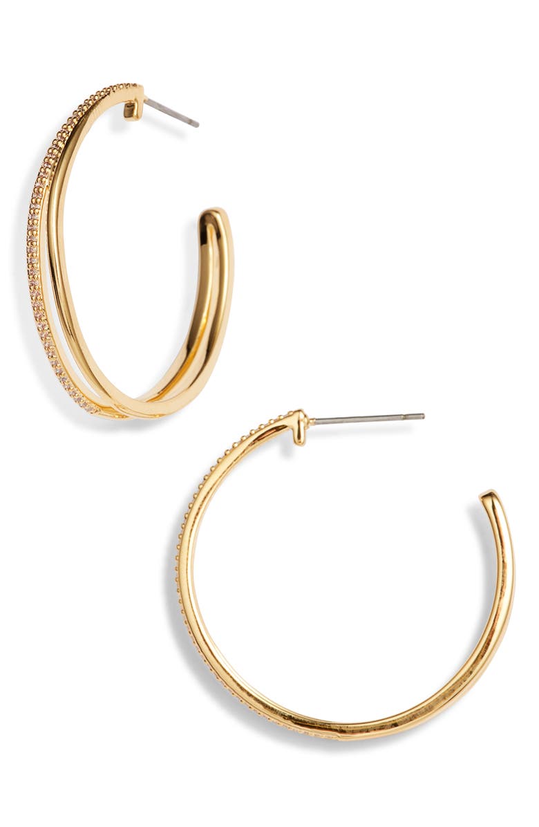 Nordstrom Cubic Zirconia Double Hoop Earrings, Main, color, 