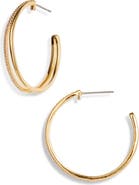 Nordstrom Cubic Zirconia Double Hoop Earrings