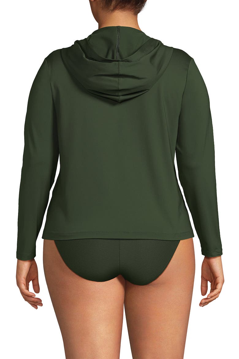 SunShade UPF 50 Hooded Zip Front Rash Guard, Alternate, color, Rich Olive Green