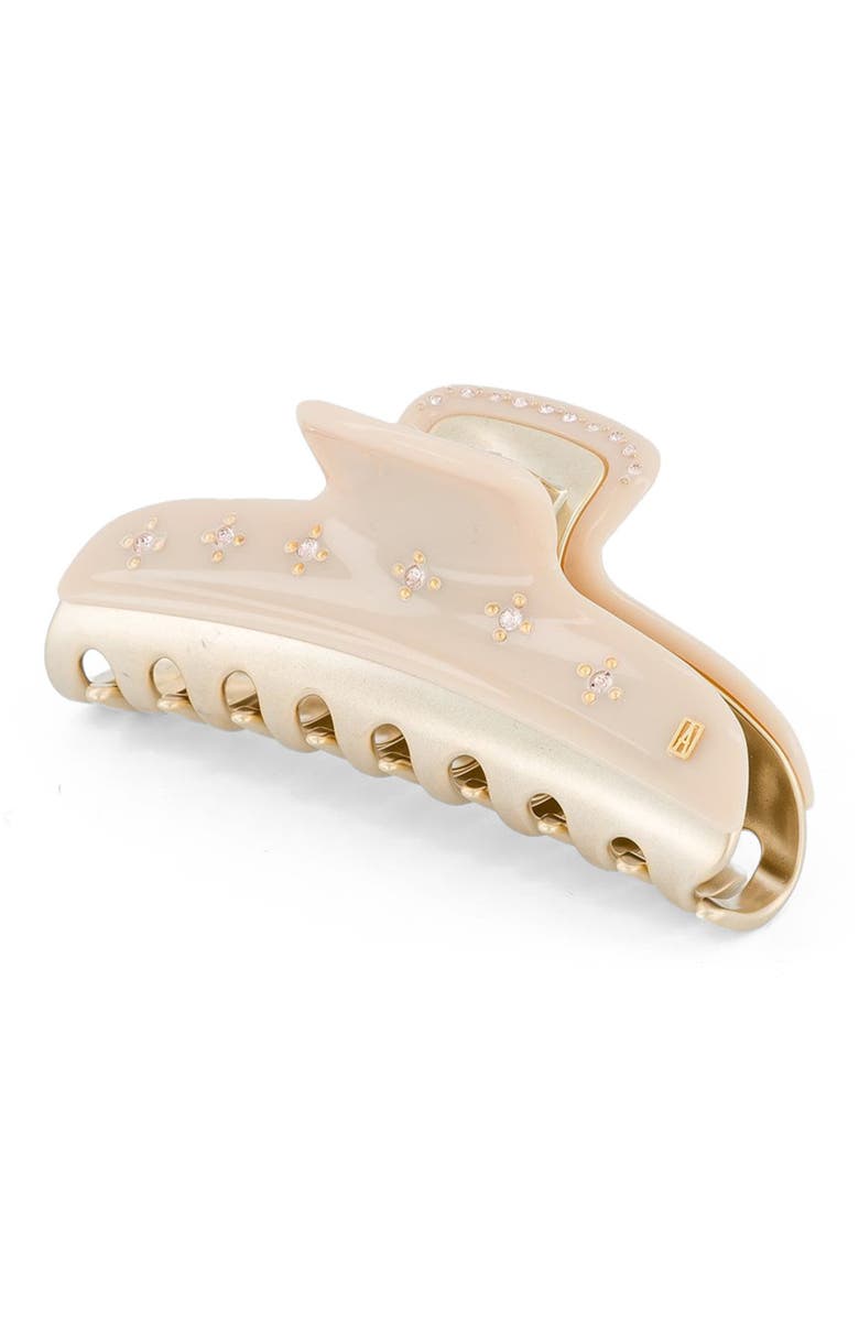 Alexandre de Paris Soleil Levant Large Vendome Crystals Claw Clip, Alternate, color, Beige