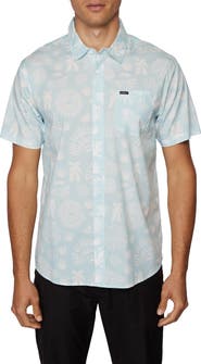 O'Neill Cosmos Short Sleeve Stretch Cotton Button-Up Shirt