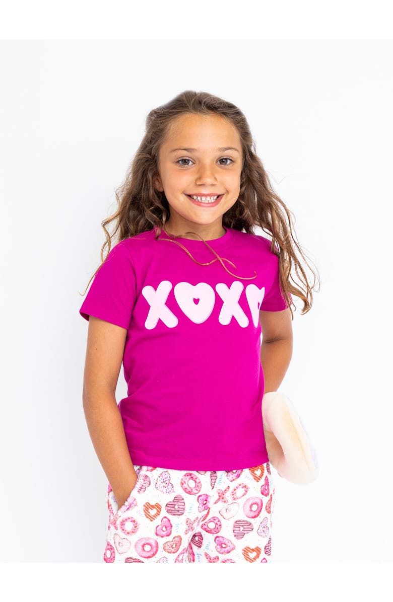 Preppy Goose Hugs and Kisses  Short Sleeve T-Shirt, Main, color, Magenta