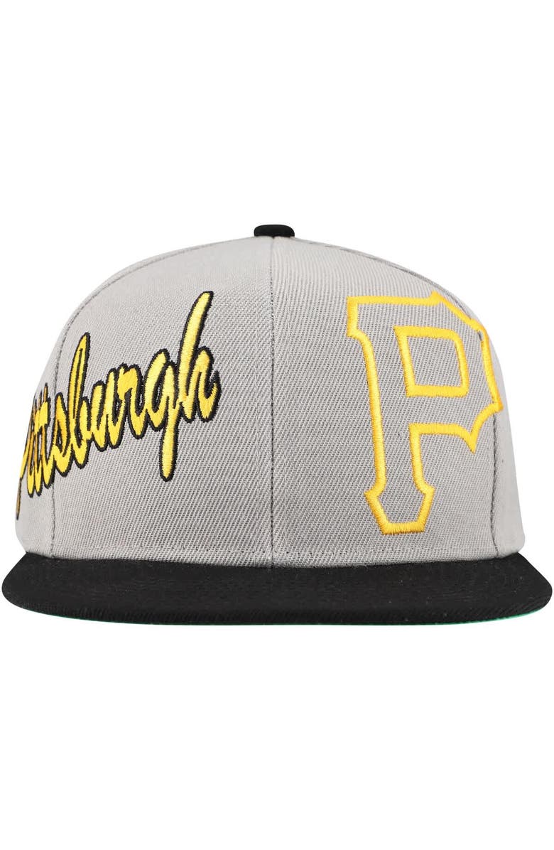 Mitchell & Ness Men's Mitchell & Ness Gray Pittsburgh Pirates Knock Out Panel Snapback Hat, Alternate, color, Gray