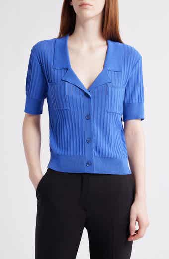 Pointelle Stitch Short Sleeve Cardigan