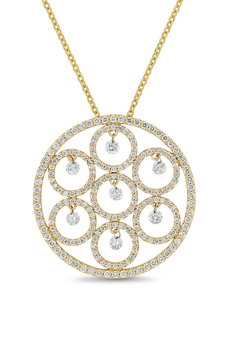 18K Gold Liora Natural Dancing Diamond Medallion Pendant Necklace, Alternate, color, 18K YELLOW GOLD