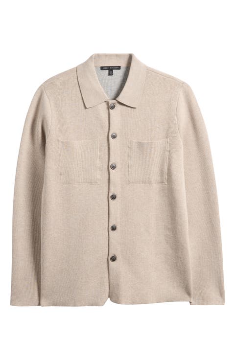 Cantor Knit Cotton Button-Up Overshirt