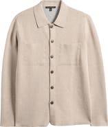 Robert Barakett Cantor Knit Cotton Button-Up Overshirt