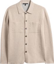 Robert Barakett Cantor Knit Cotton Button-Up Overshirt