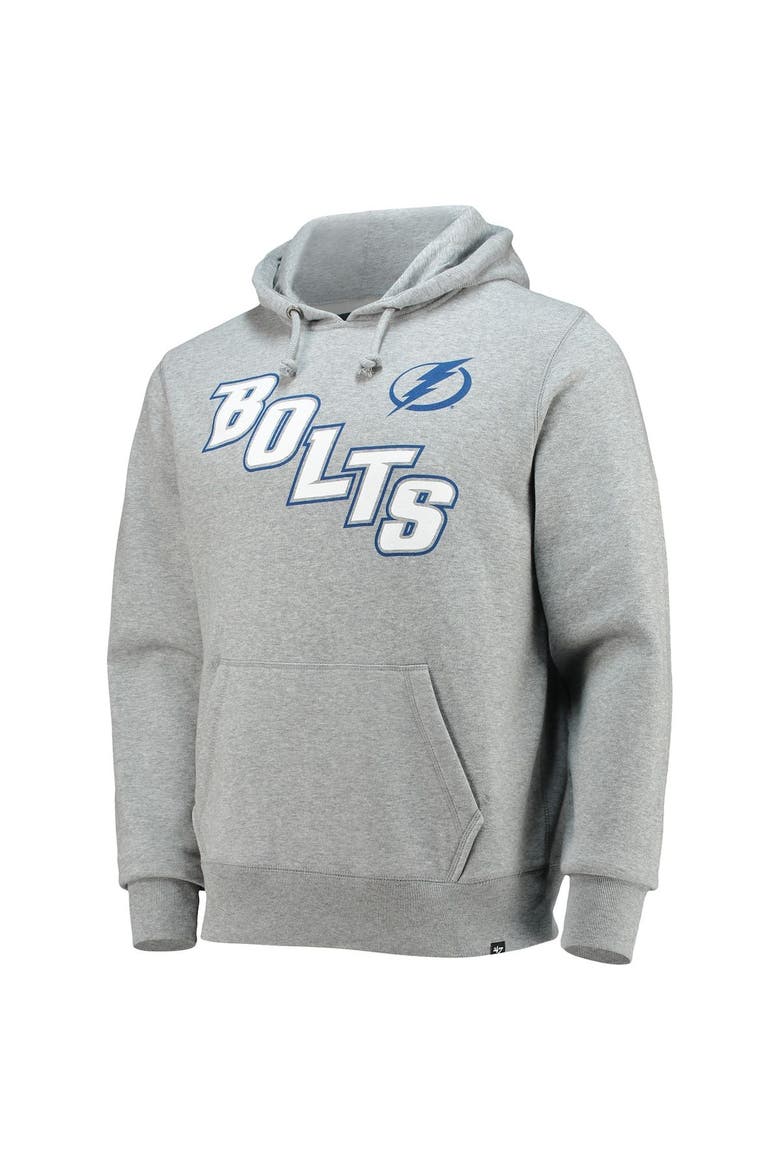 Men's '47 Heathered Gray Tampa Bay Lightning Pregame Headline Pullover Hoodie, Alternate, color, Heather Gray