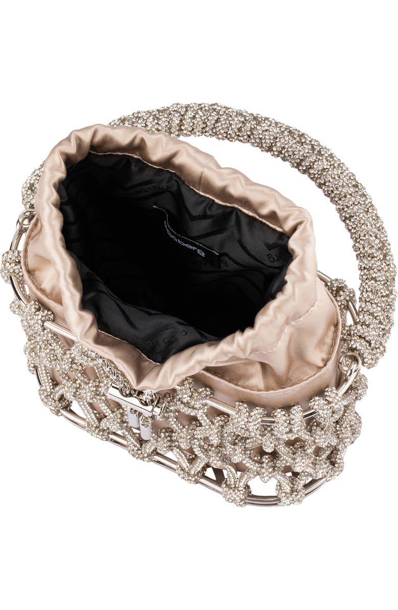 Olga Berg Amelia Crystal Cage Top Handle Bag, Alternate, color, Natural
