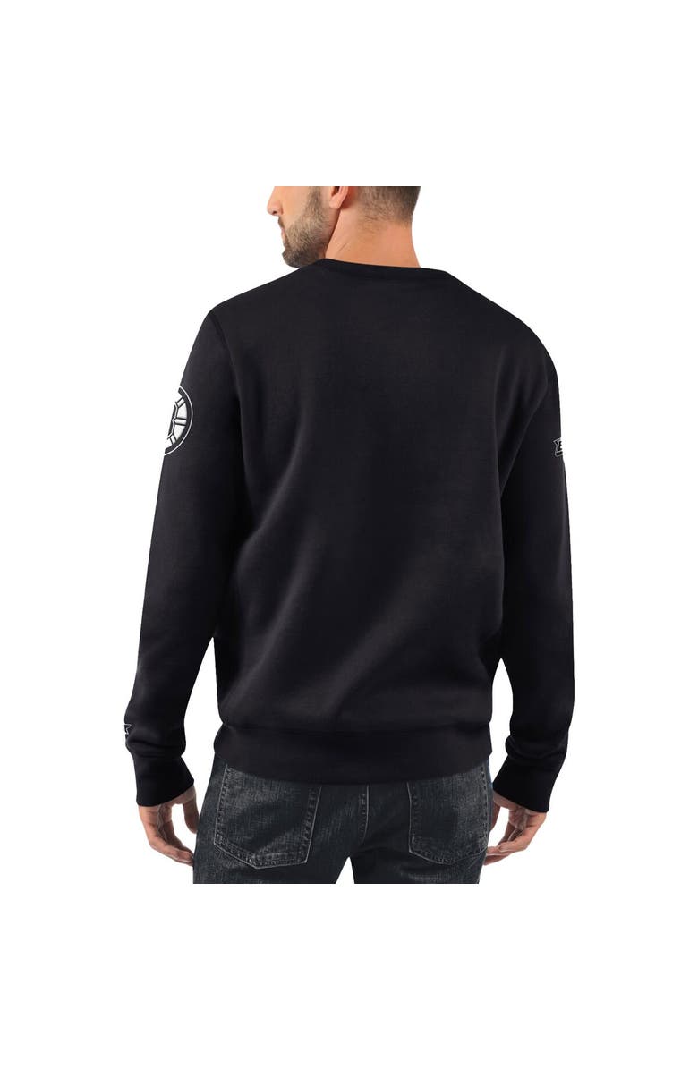 STARTER Men's Starter x NHL Black Ice Black Boston Bruins Cross Check Pullover Sweatshirt, Alternate, color, Black