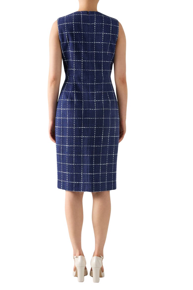 Vita Windowpane Tweed Dress, Alternate, color, NAVY