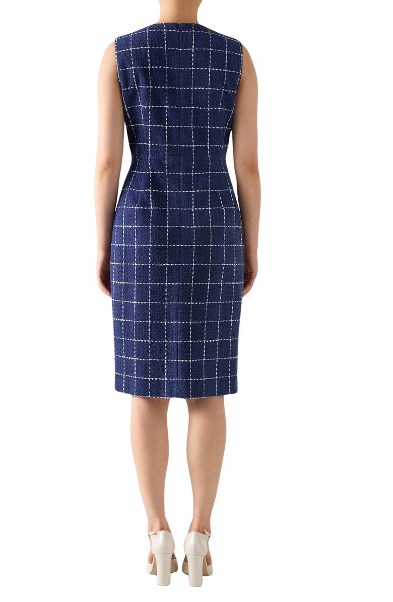 LK Bennett Vita Windowpane Tweed Dress, Alternate, color, 