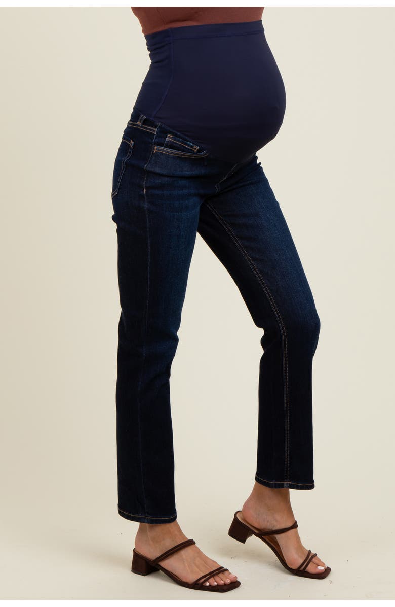 PinkBlush Classic Ankle Slim Straight Leg Maternity Jeans, Alternate, color, Navy Blue
