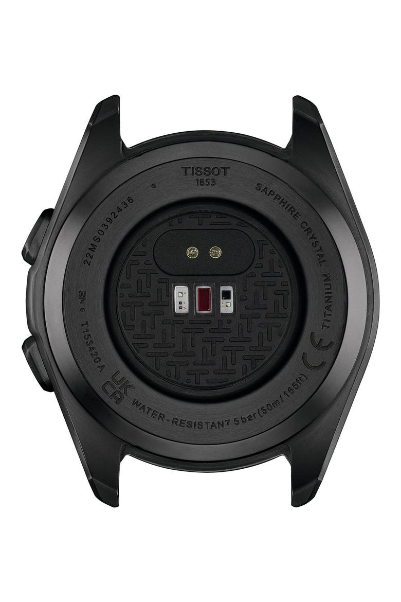 T-Touch Connect Sport Solar Smart Silicone Strap Watch, 43.75mm, Alternate, color, BLACK