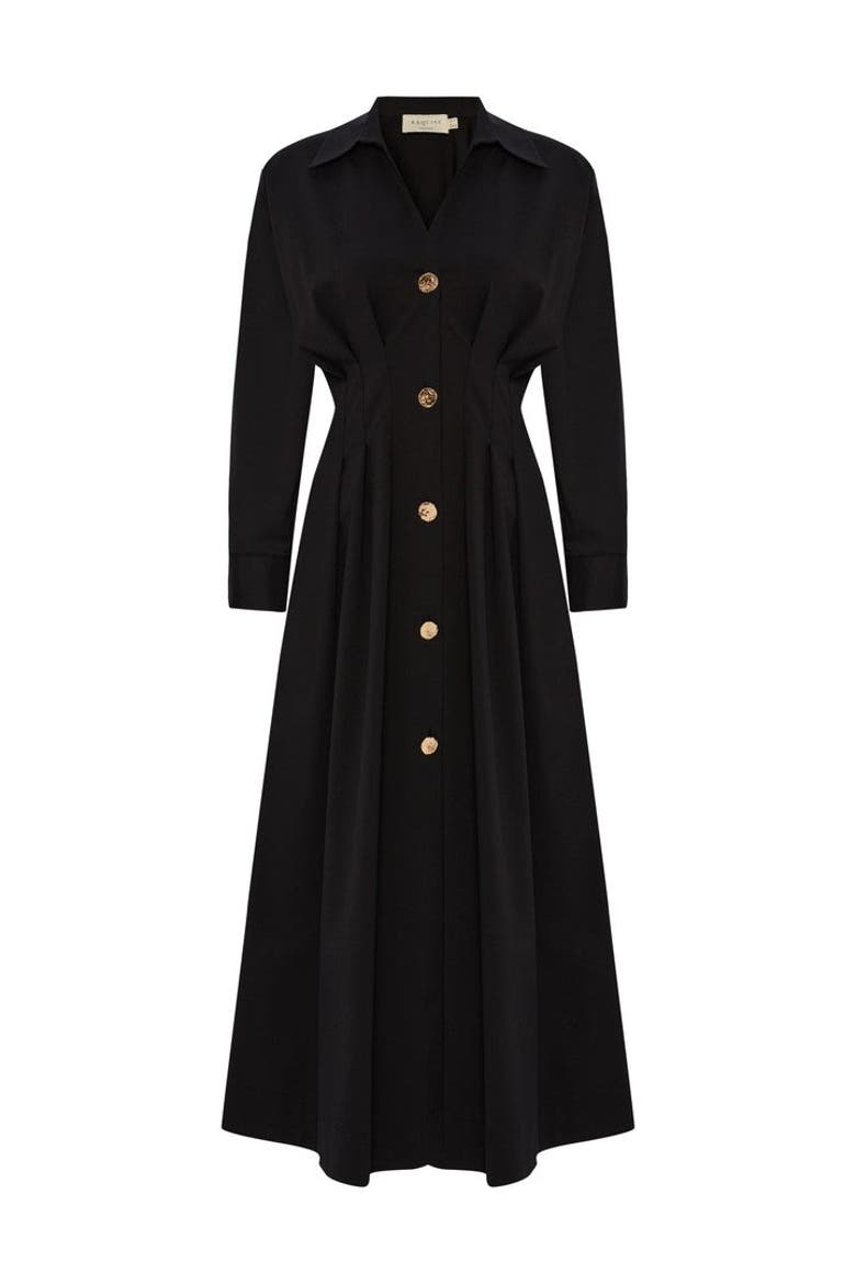 Alba Midi Shirt Dress, Main, color, BLACK