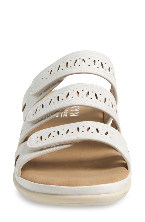 Taryn Rose Lasercut Slide Sandal In White