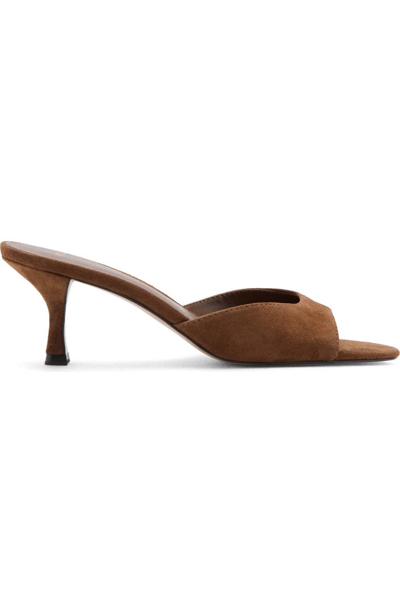 MANGO Funnel Heel Slide Sandal, Alternate, color, Leather