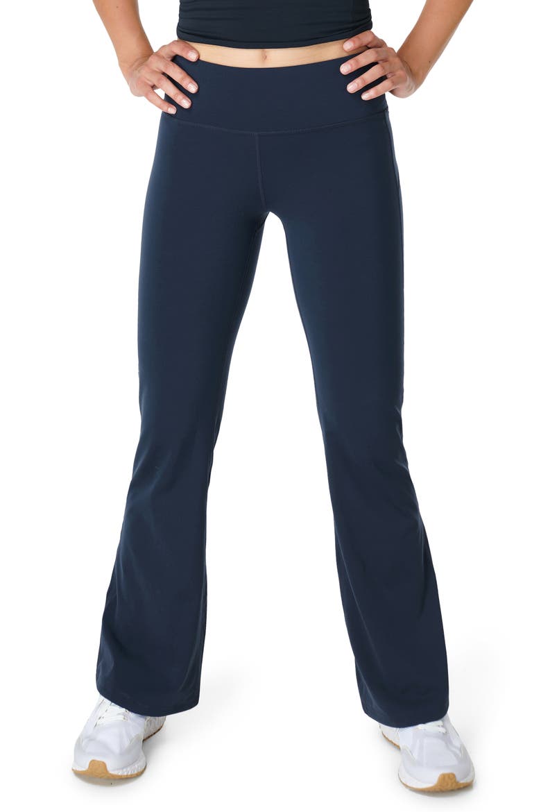 Power Kick Flare Trousers, Main, color, NAVY BLUE