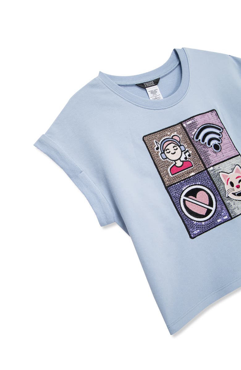 Truce Kids' Pop Art French Terry Top, Alternate, color, Light Blue