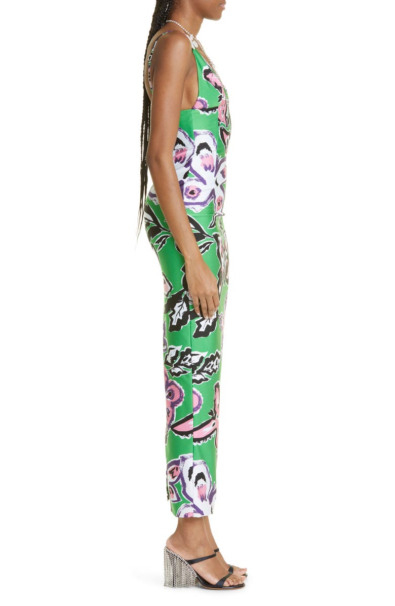 Area Butterfly Print Crystal Detail Maxi Dress, Alternate, color,