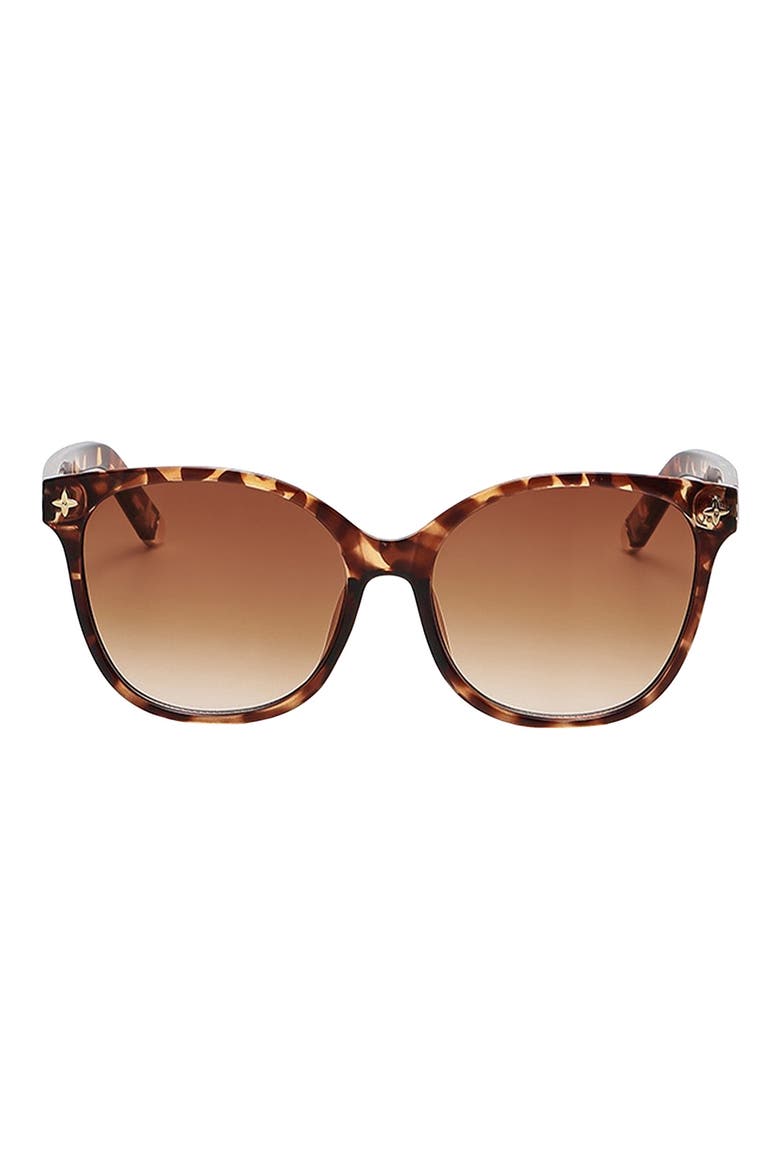 Cara 56mm Polarized Round Sunglasses, Main, color, TORTE