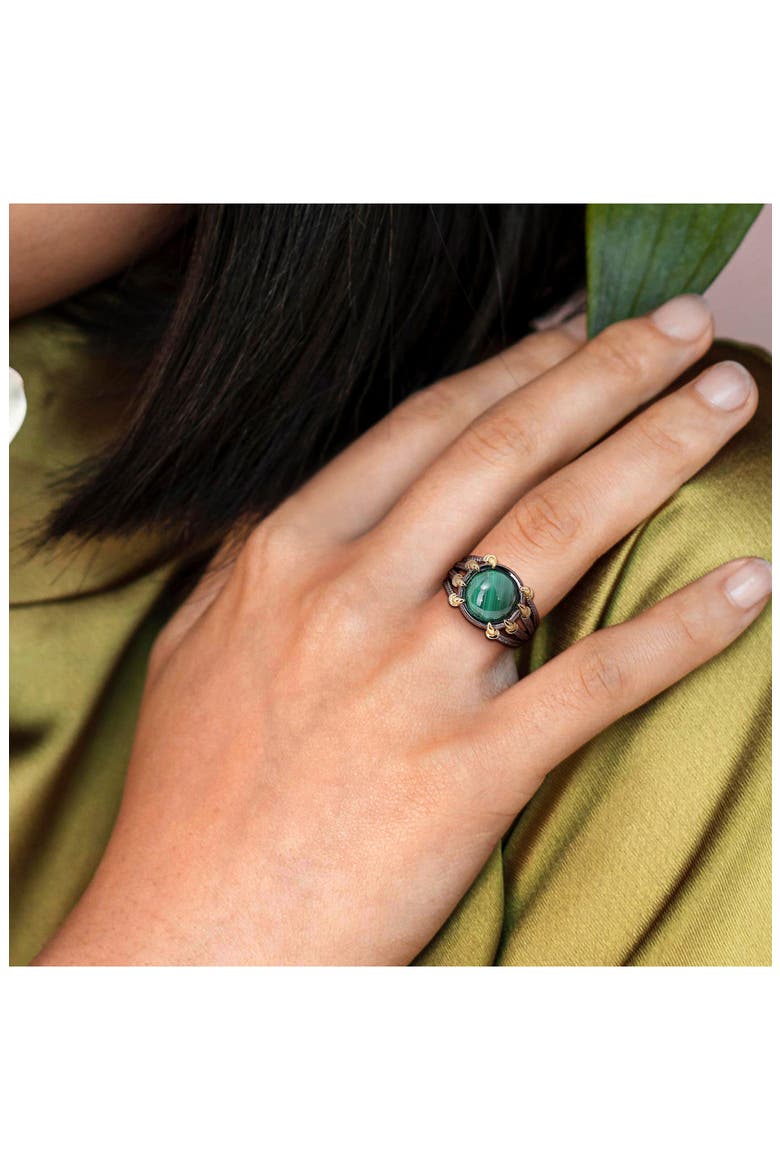 Two-Tone Malachite Gothic Ring, Alternate, color, GREEN