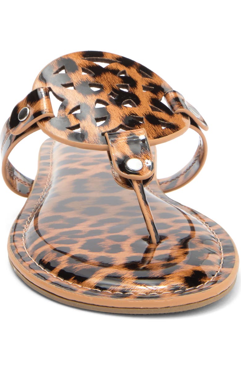 DV by Dolce Vita Gotie Laser Cut Studded Thong Sandal, Alternate, color, Leopard Patent