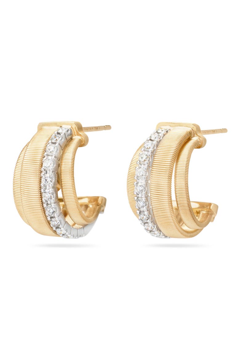 Masai 18K Gold Coil & Diamond Hoop Earrings, Main, color, 18K YELLOW GOLD