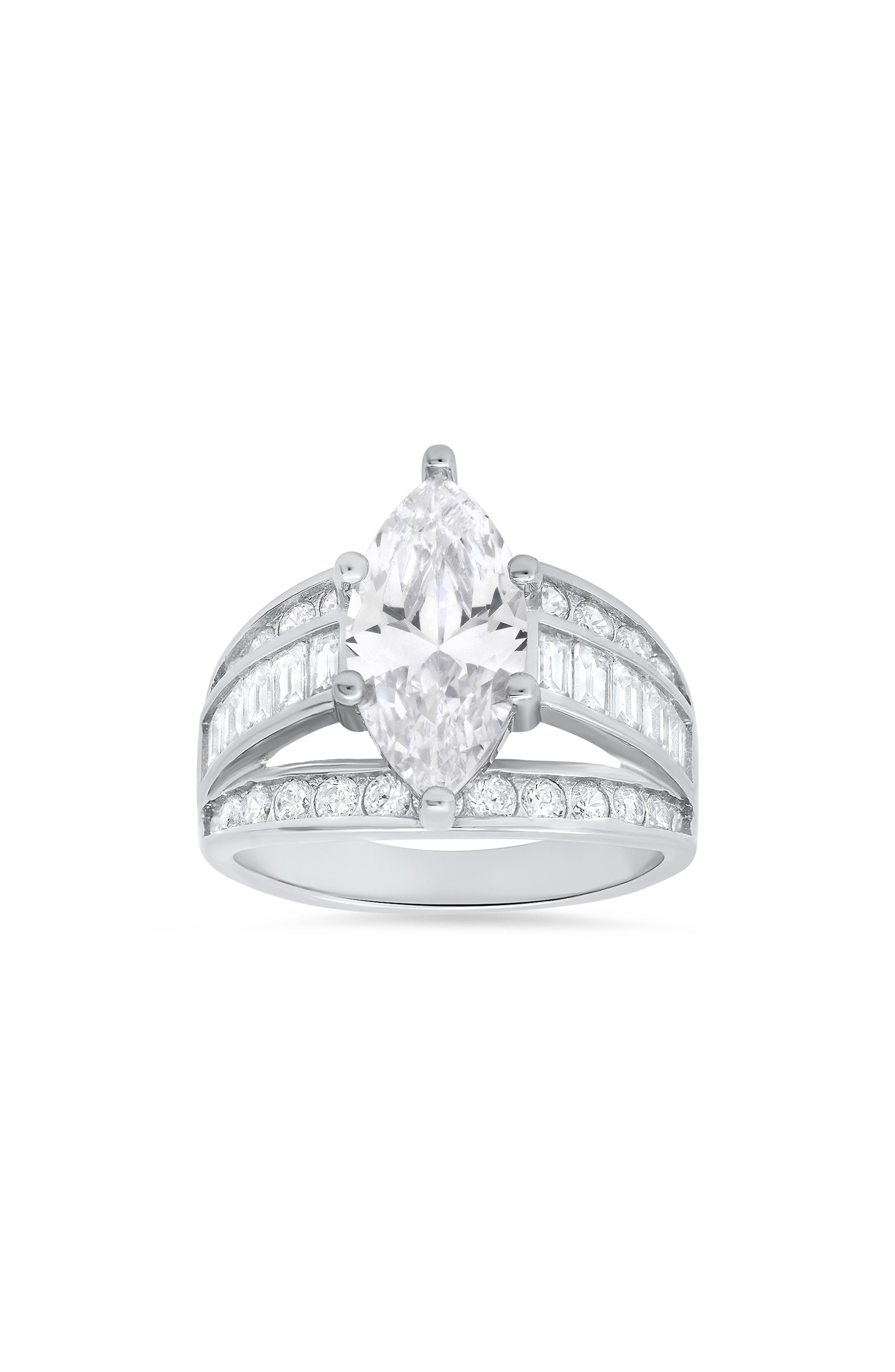 Queen Jewels Sterling Silver Marquise Cubic Zirconia Ring
