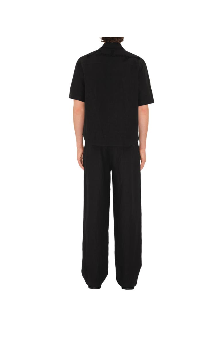Burberry Linen Trousers, Alternate, color, Black