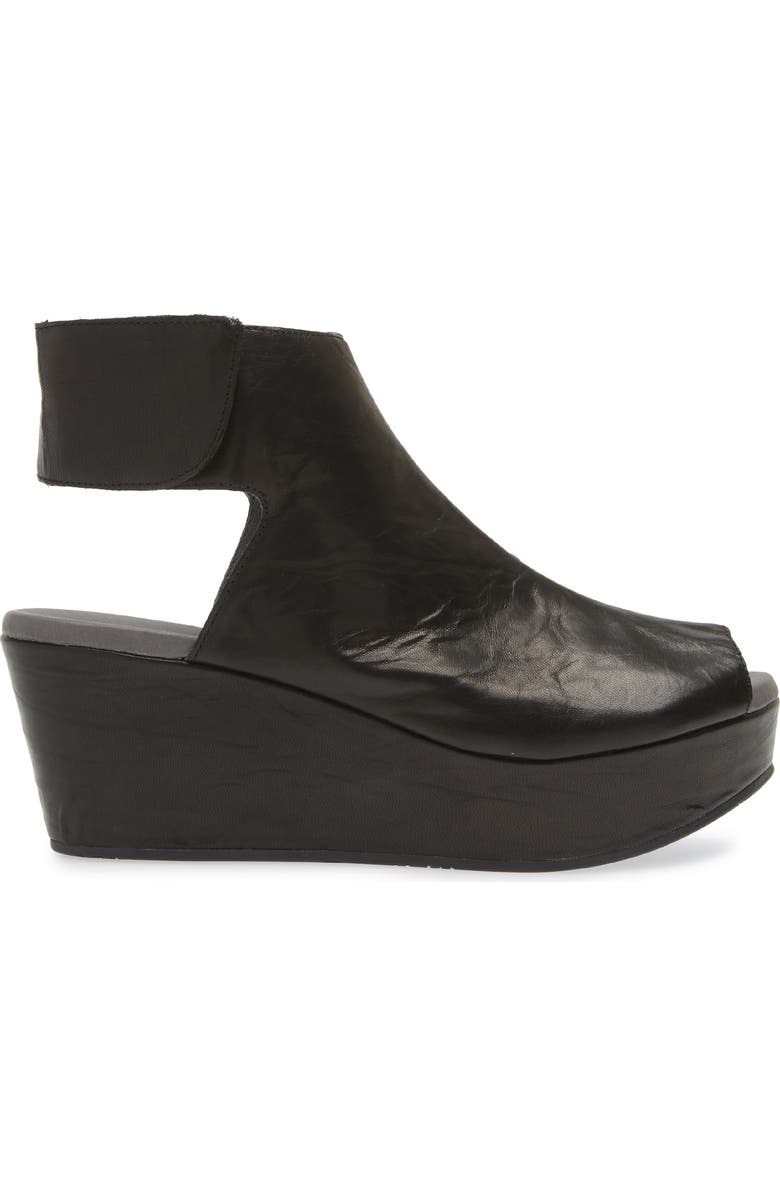 Chocolat Blu Cutout Wedge Sandal, Alternate, color, Black Leather