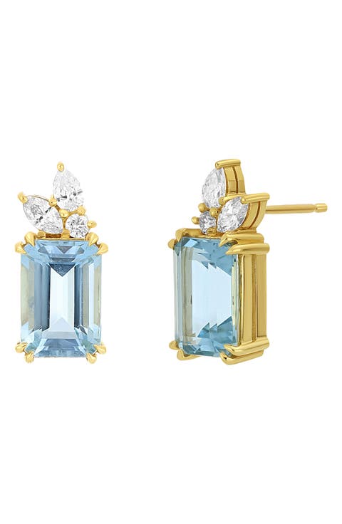 Aquamarine & Diamond Stud Earrings (Nordstrom Exclusive)