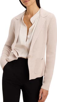 NIC+ZOE Knit Cotton Blend One-Button Blazer