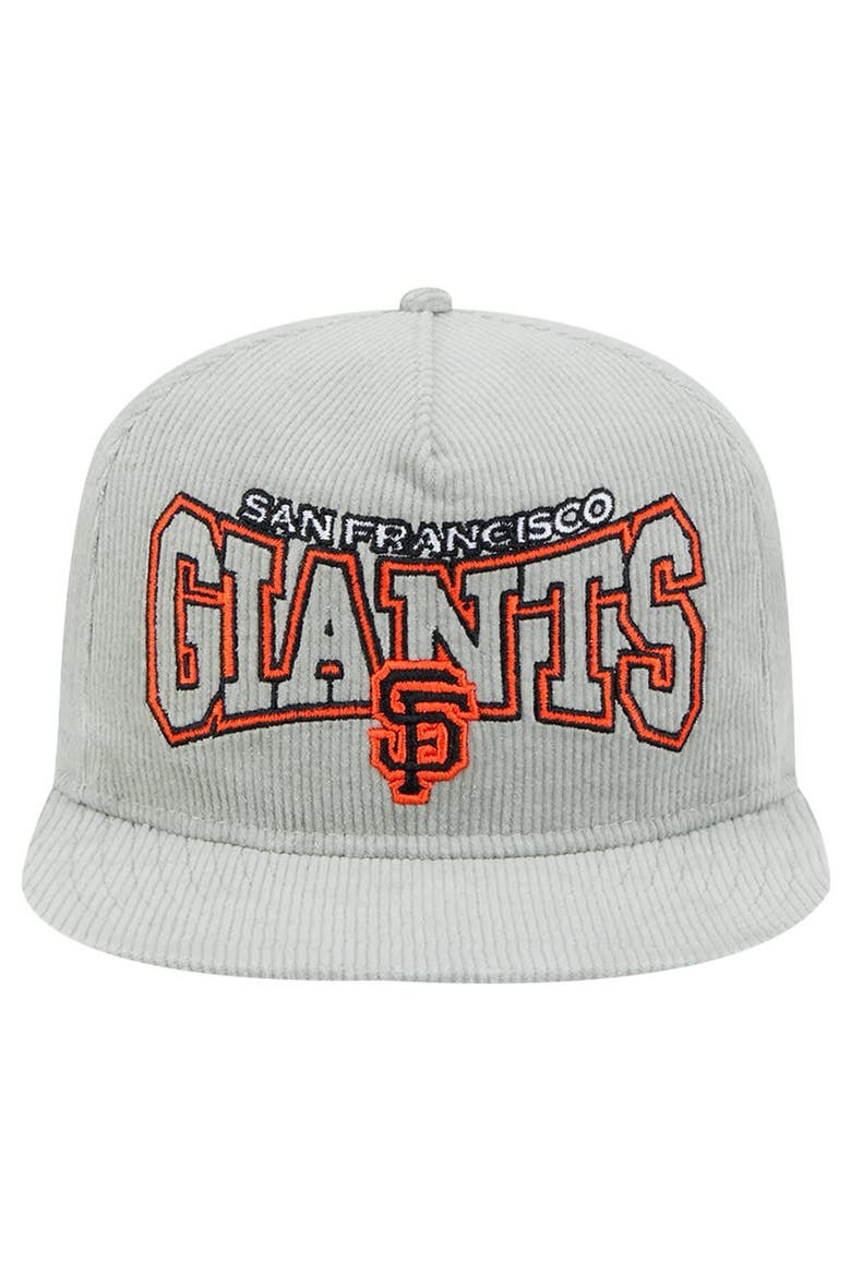 Men's New Era Gray San Francisco Giants Corduroy Golfer Snapback Hat, Alternate, color, Gray
