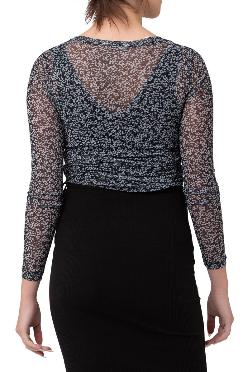Ripe Maternity Layla Ruched Floral Long Sleeve Top, Alternate, color,