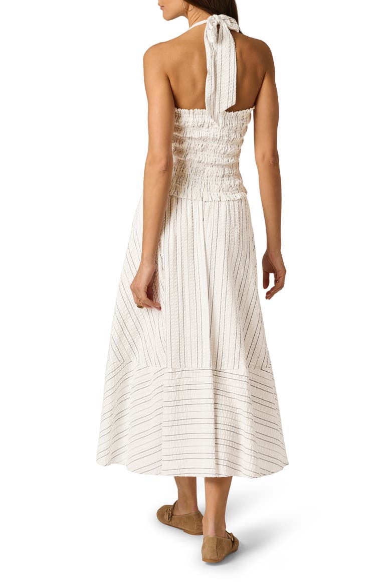 Smocked Halter Midi Dress, Alternate, color, IVORY MULTI