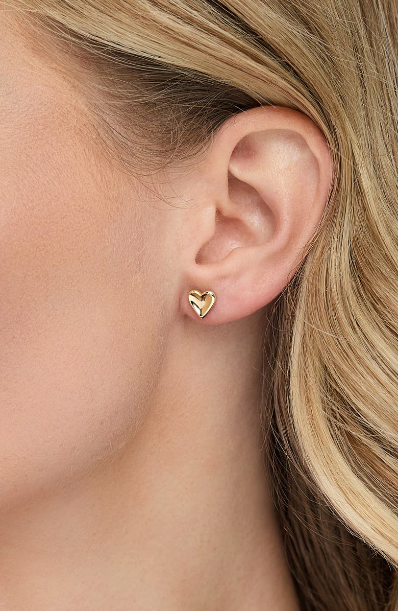 Bony Levy 14K Yellow Gold Heart Stud Earrings, Alternate, color, Gold
