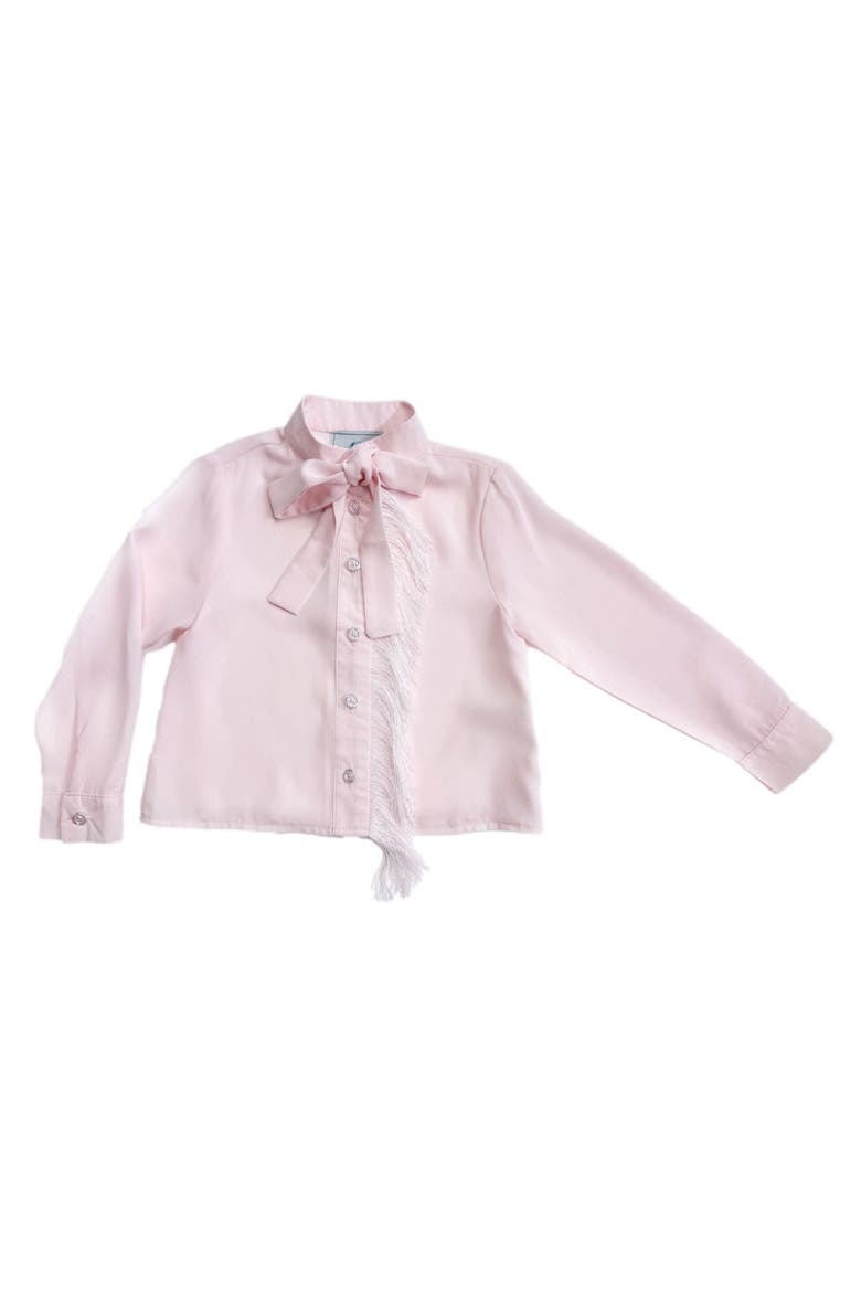 Crepe Fringe Blouse, Main, color, Pink