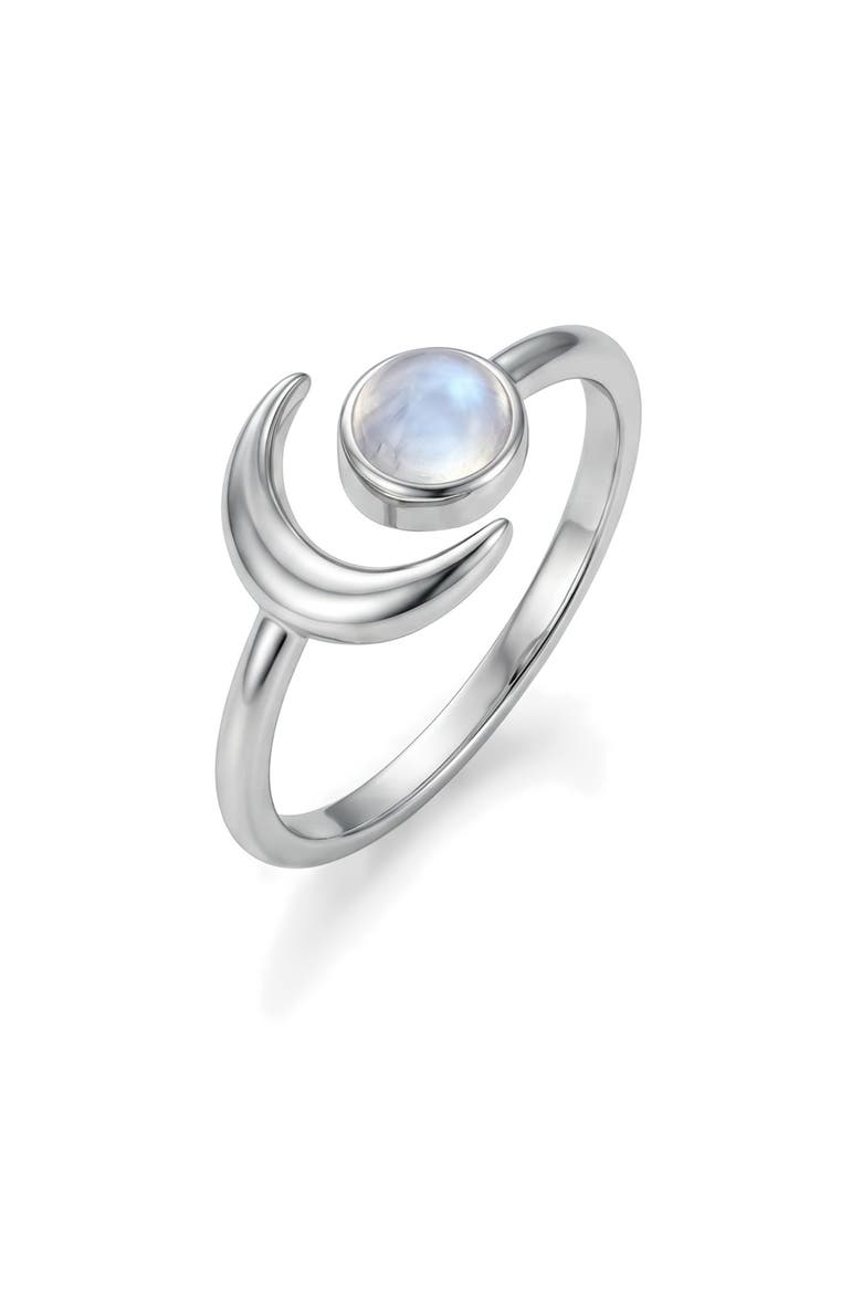 Celestial Moonstone Bypass Ring, Alternate, color, SILVER/ WHITE