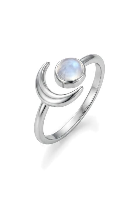 Celestial Moonstone Bypass Ring