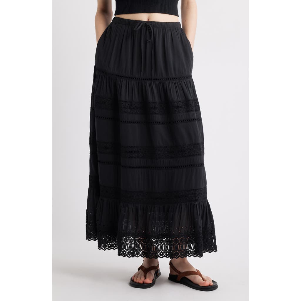 Shop Treasure & Bond Lace Inset Maxi Skirt In Black