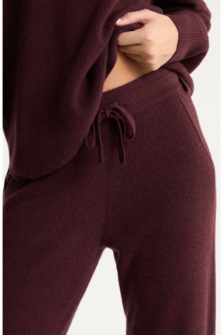 Wool & Cashmere Knit Joggers, Alternate, color, BURGUNDY FUDGE HEATHER